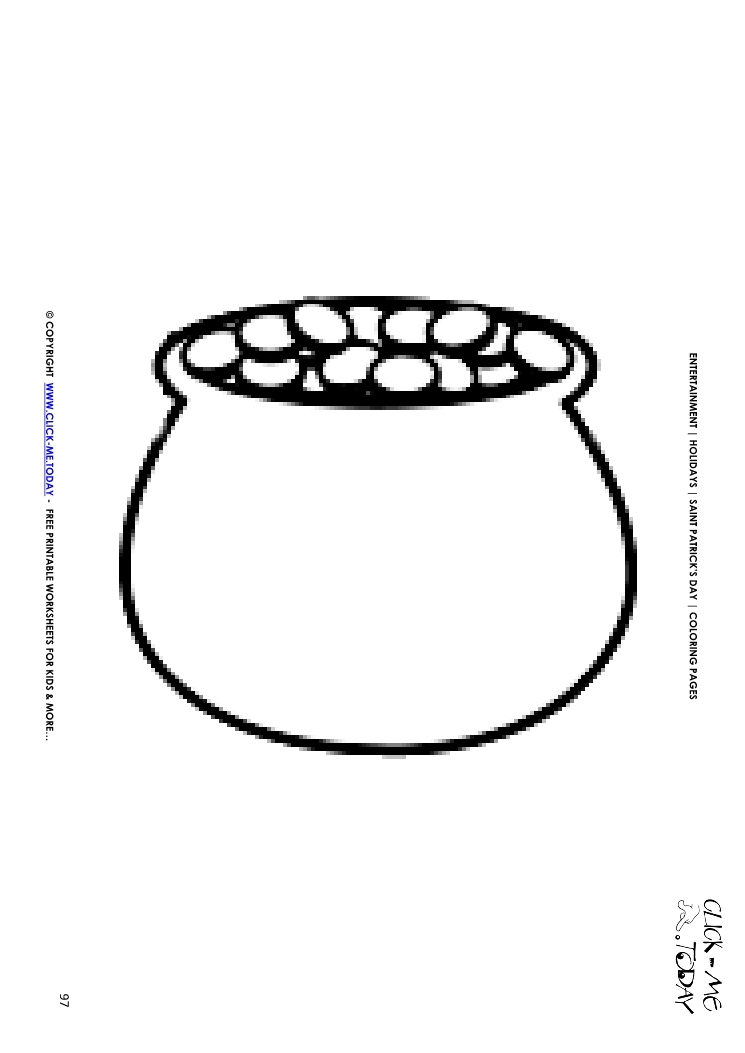 St. Patrick's Day Coloring page: 97 Big Pot of Gold