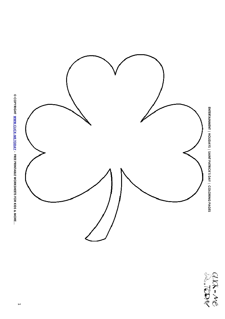 St. Patrick's Day Coloring page: 1 Big Shamrock