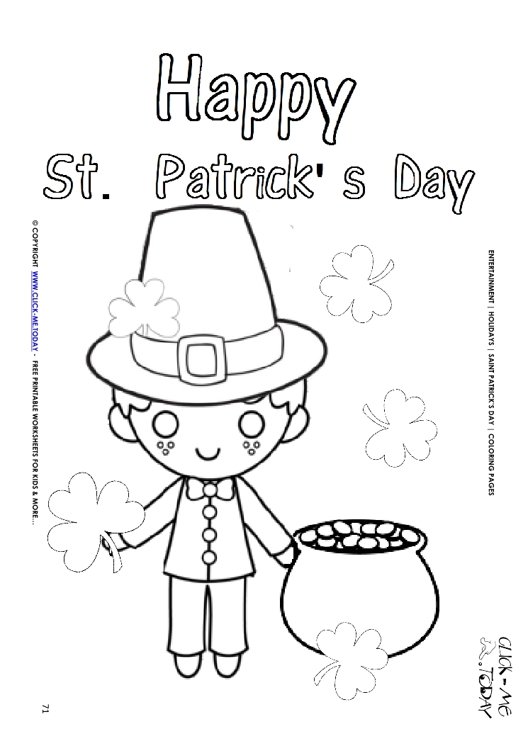 St. Patrick's Day Coloring page: 71 Leprechaun Happy St.Patrick's Day