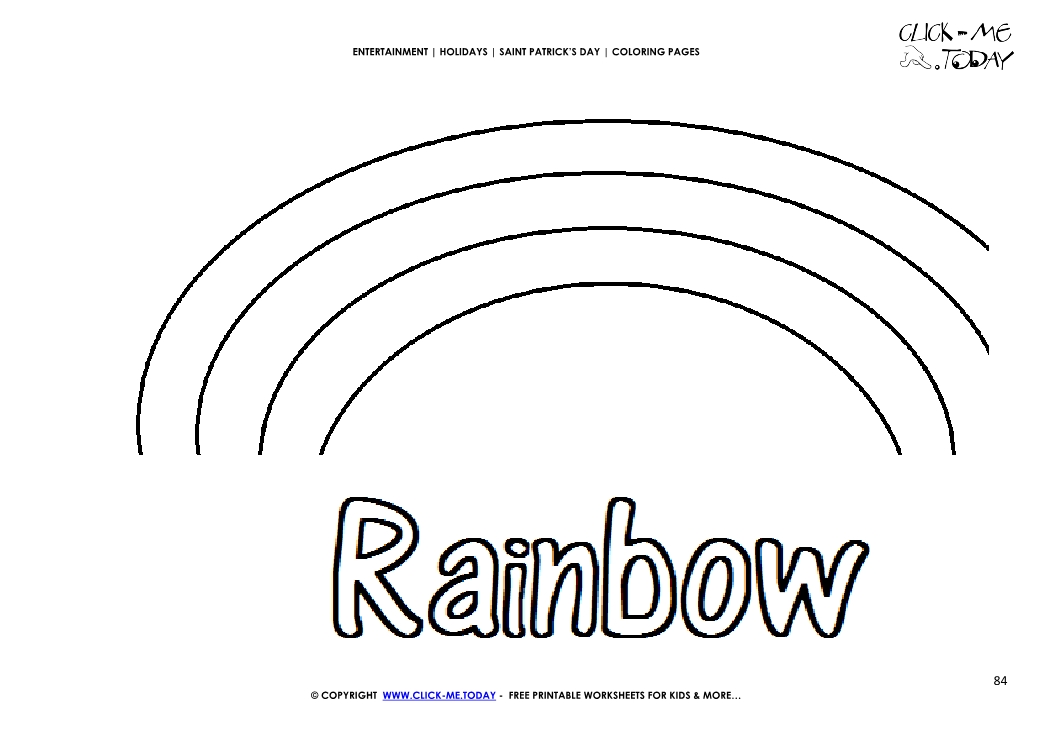 St. Patrick's Day Coloring page: 84 Rainbow Word