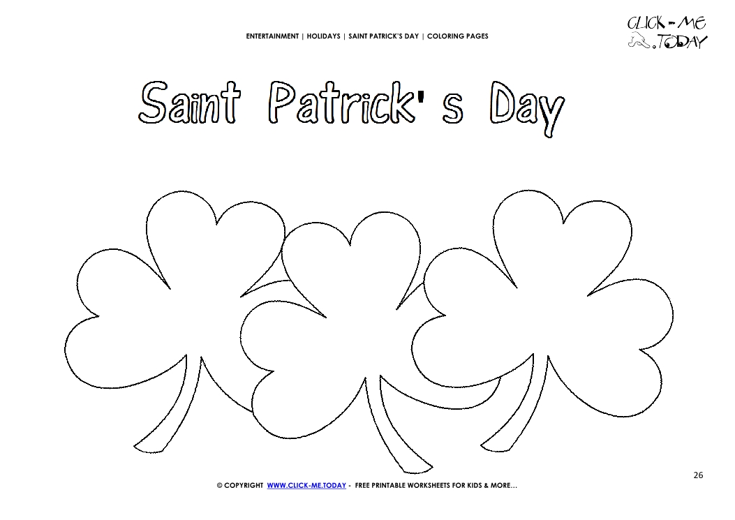 St. Patrick's Day Coloring page: 26 Shamrocks - St.Patrick's Day