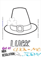 St. Patrick's Day Coloring page: 133 St.Patrick's Hat - Luck