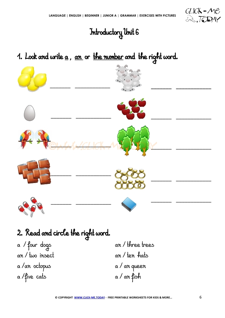 Grammar Exercises With Pictures - Plural 1