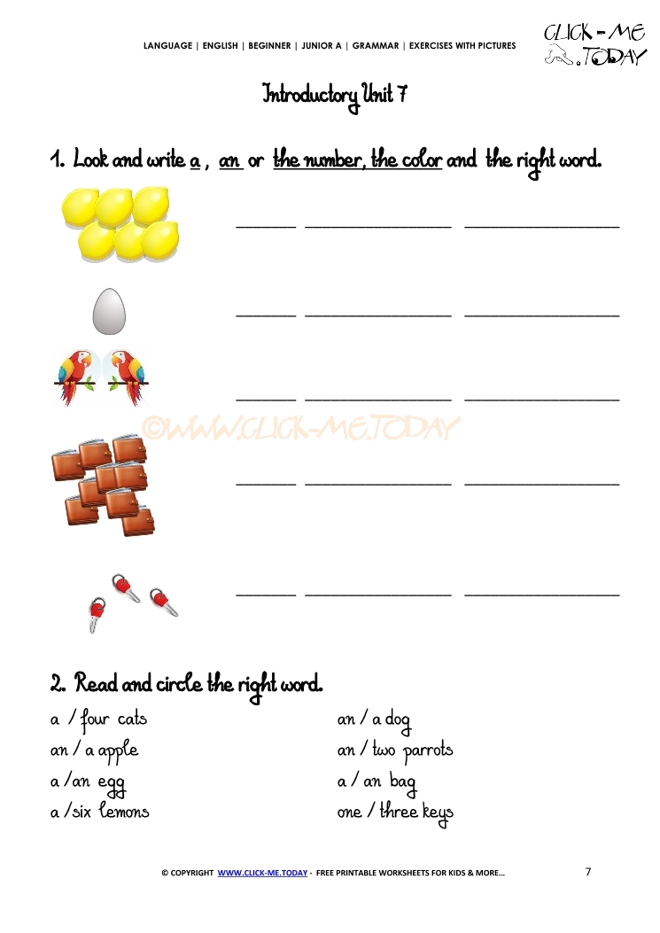 Grammar Exercises With Pictures - Plural 2