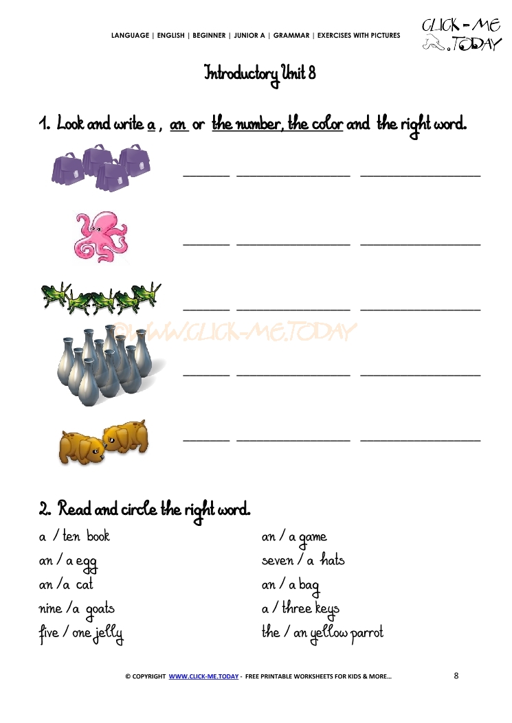 Grammar Exercises With Pictures - Plural 3