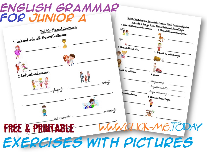 English Grammar Exercises With Pictures - Junior A 