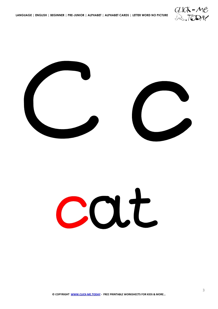 Alphabet flashcard without picture letter C