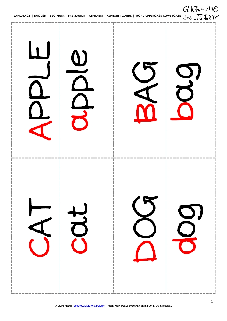 Alphabet words flashcards ABCD