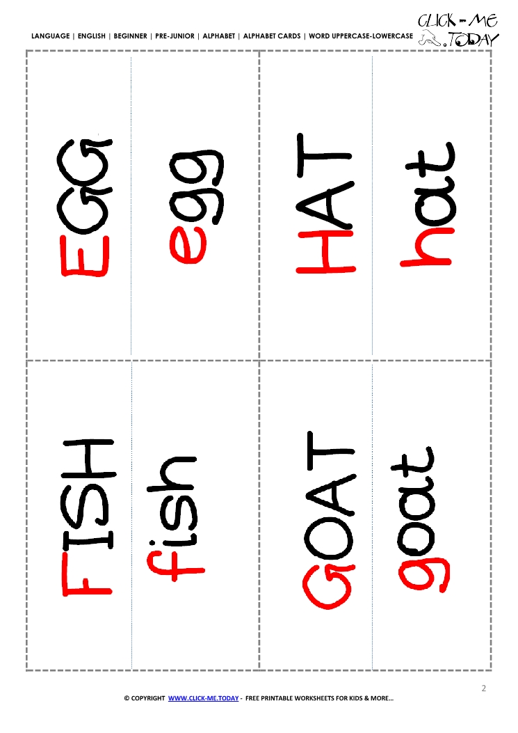 Alphabet words flashcards EFGH