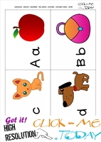 Alphabet cards with pictures ABCD