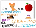 Alphabet cards with pictures - Free printable Alphabet cards
