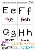 Alphabet flashcards without pictures EFGH