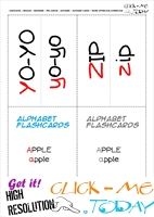Alphabet words flashcards YZ