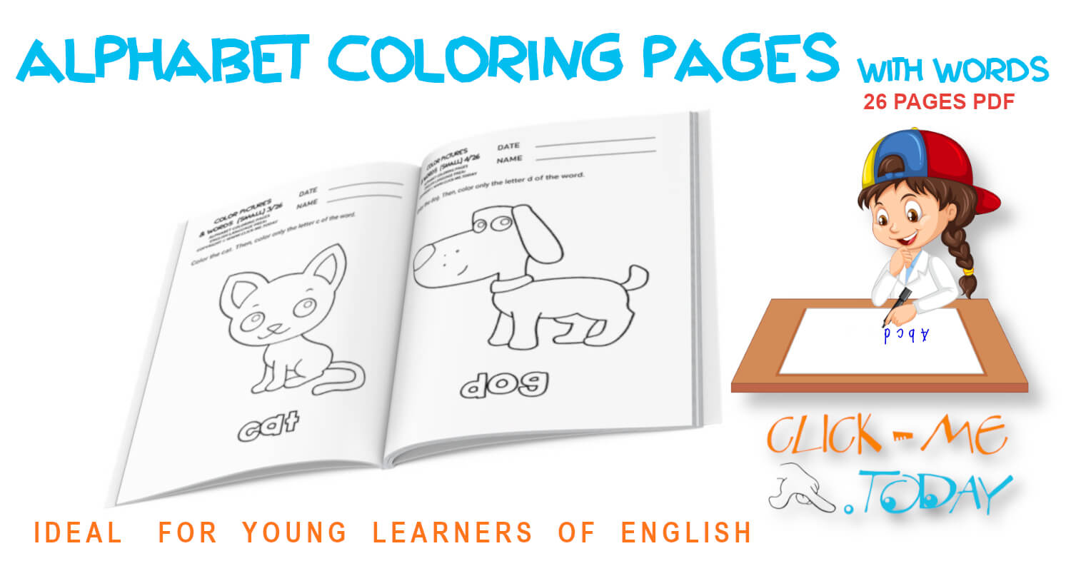 ALPHABET COLORING PAGES WITH WORDS PDF