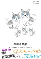 Printable Arctic Animal Arctic Dogs wall card - Arctic Dogs flashcard