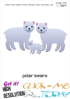 Printable Arctic Animal Polar bears wall card - Polar bears flashcard