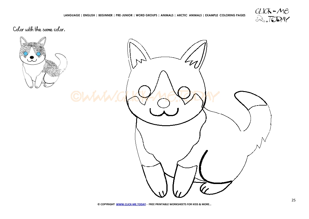 Example coloring page Arctic Dog - Color picture of Dog
