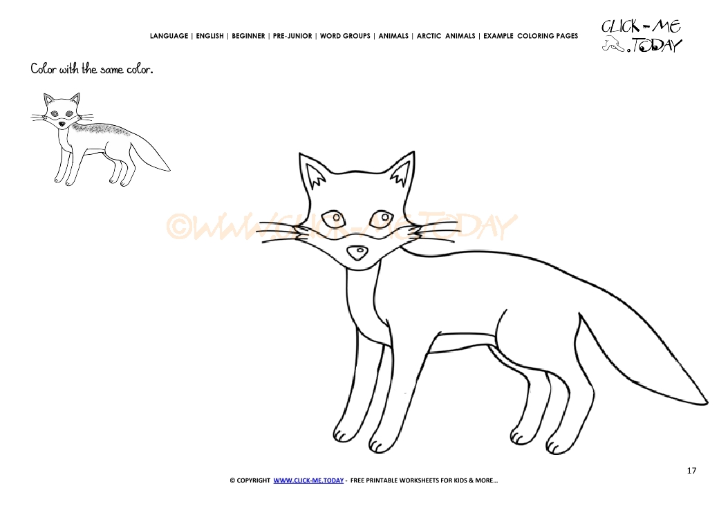 Example coloring page Arctic Fox - Color picture of Fox