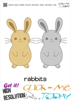 Farm animal flashcards Rabbits Card of Rabbits