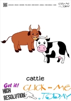 Farm animal flashcards Cows Card of Cows
