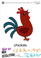 Farm animal flashcards little Rooster Card of Rooster 
