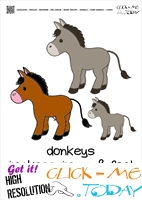 Farm animal flashcards Donkeys Card of Donkeys