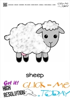 Farm animal flashcards Sheep EweCard of Sheep