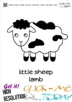 Farm animal flashcards cute Sheep LambCard of Sheep