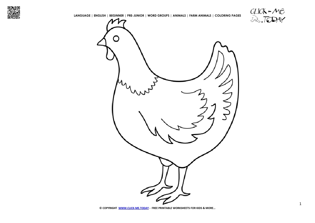 Coloring page Hen - Color picture of Hen
