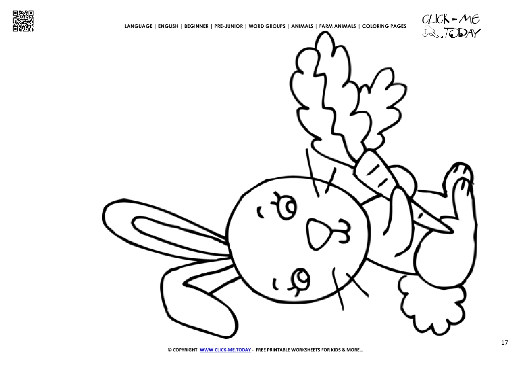 Coloring page Rabbit carrrot - Color picture of Rabbit