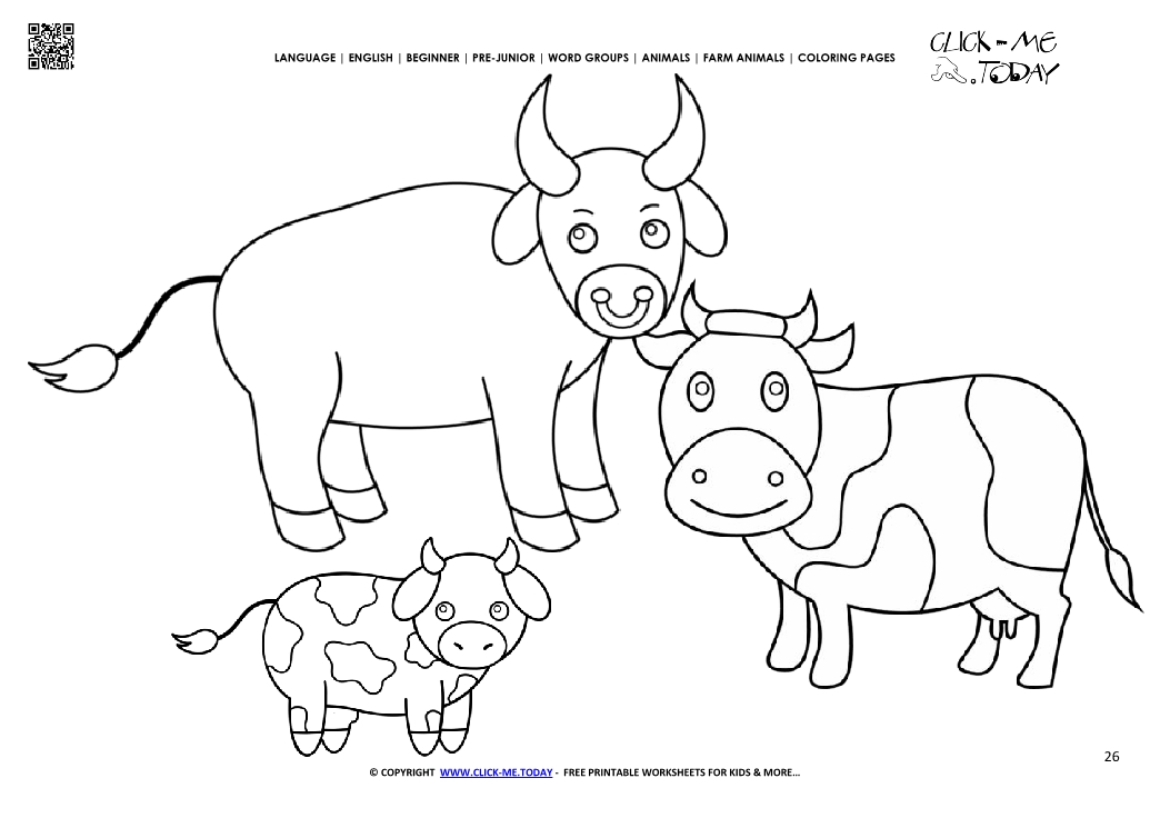 Coloring page Cattle - Color picture of Cows 