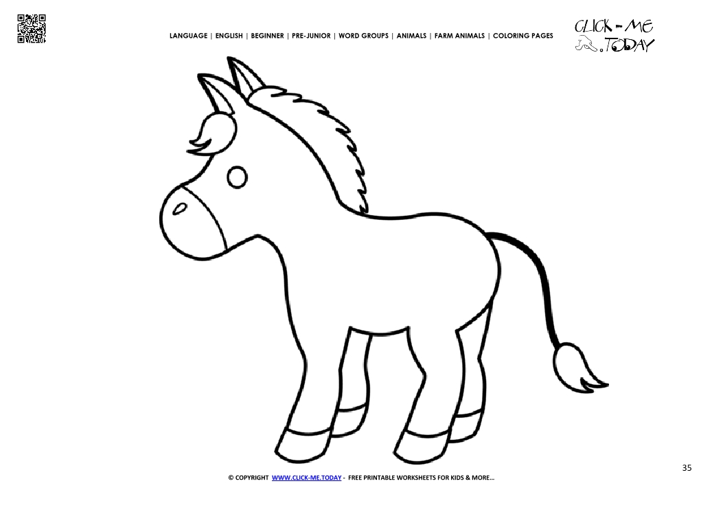 Coloring page Donkey Jackass- Color picture of Donkey