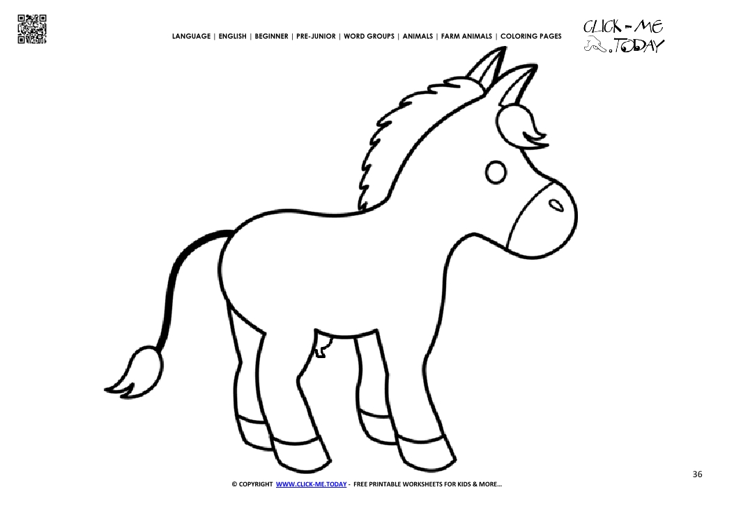 Coloring page Donkey Jenny - Color picture of Donkey