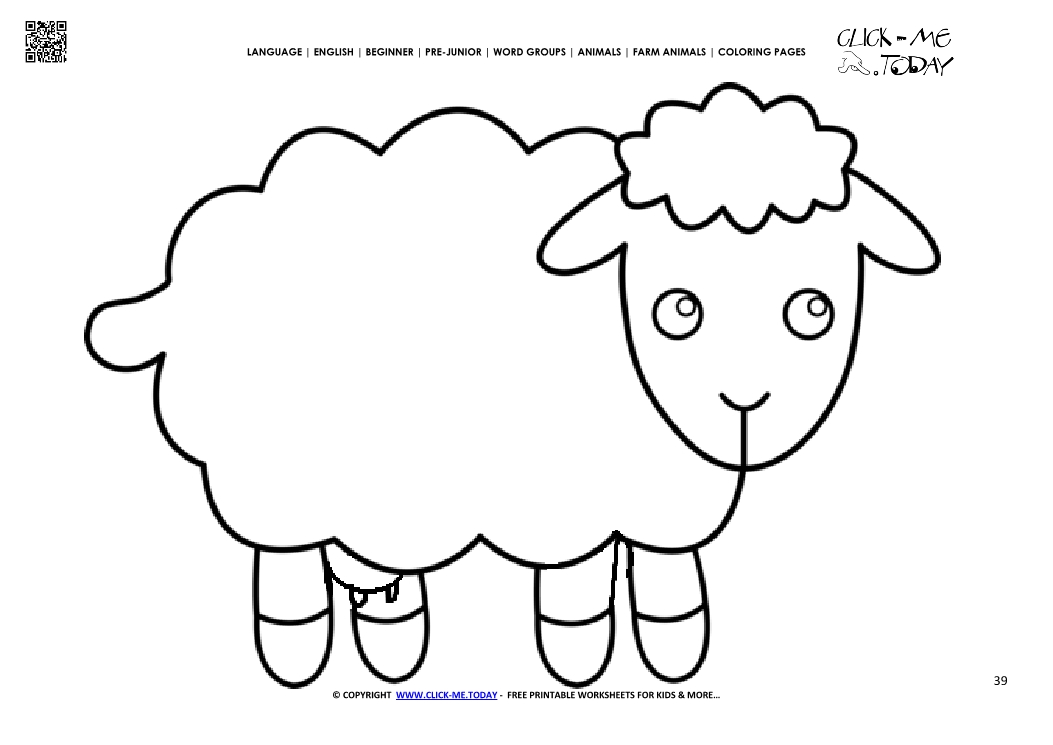 Coloring page Sheep Ewe- Color picture of Sheep