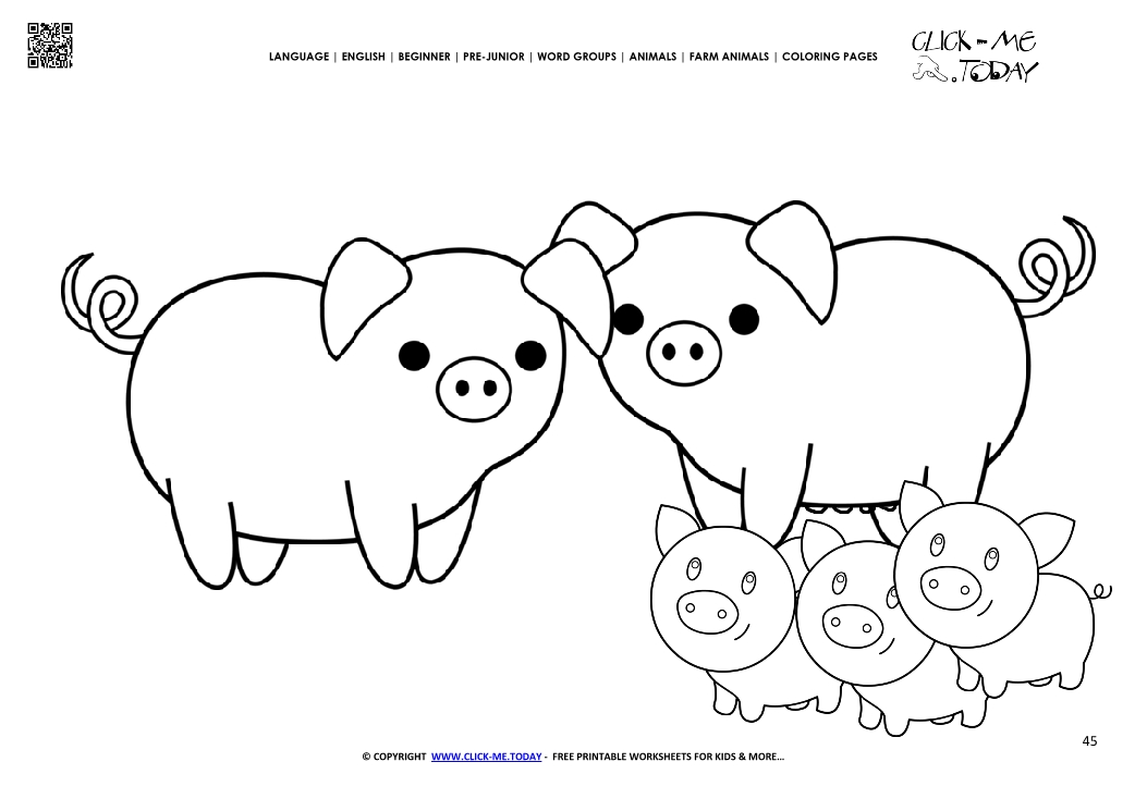 Coloring page Pigs - Color picture of Pigs