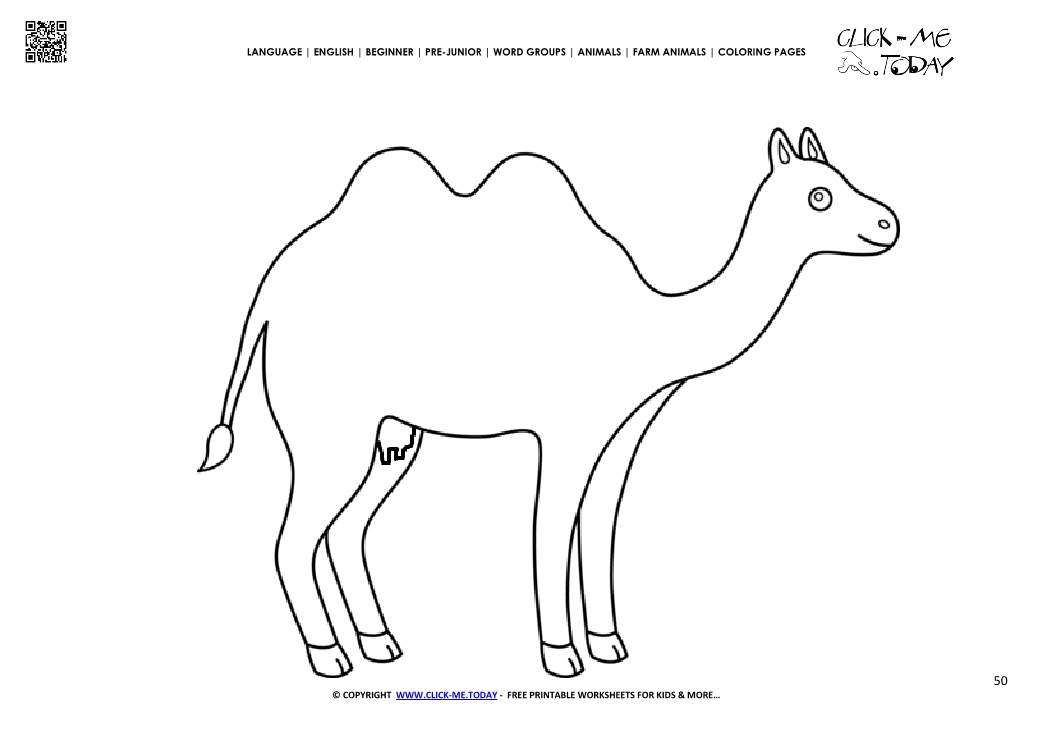 Coloring page Cow Camel - Color picture of Camel