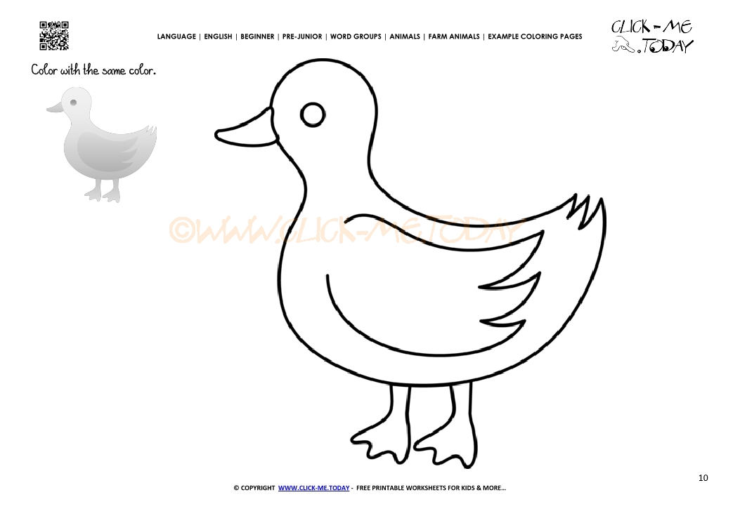 Example coloring page Duck - Color picture of Duck
