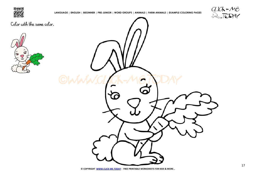Example coloring page Rabbit carrrot - Color picture of Rabbit