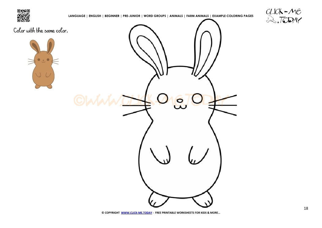 Example coloring page Rabbit - Color picture of Rabbit