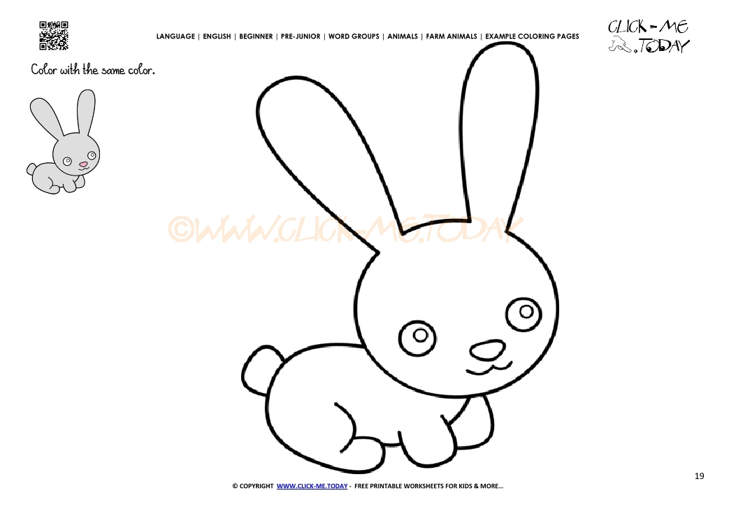 Example coloring page Bunny - Color picture of Bunny