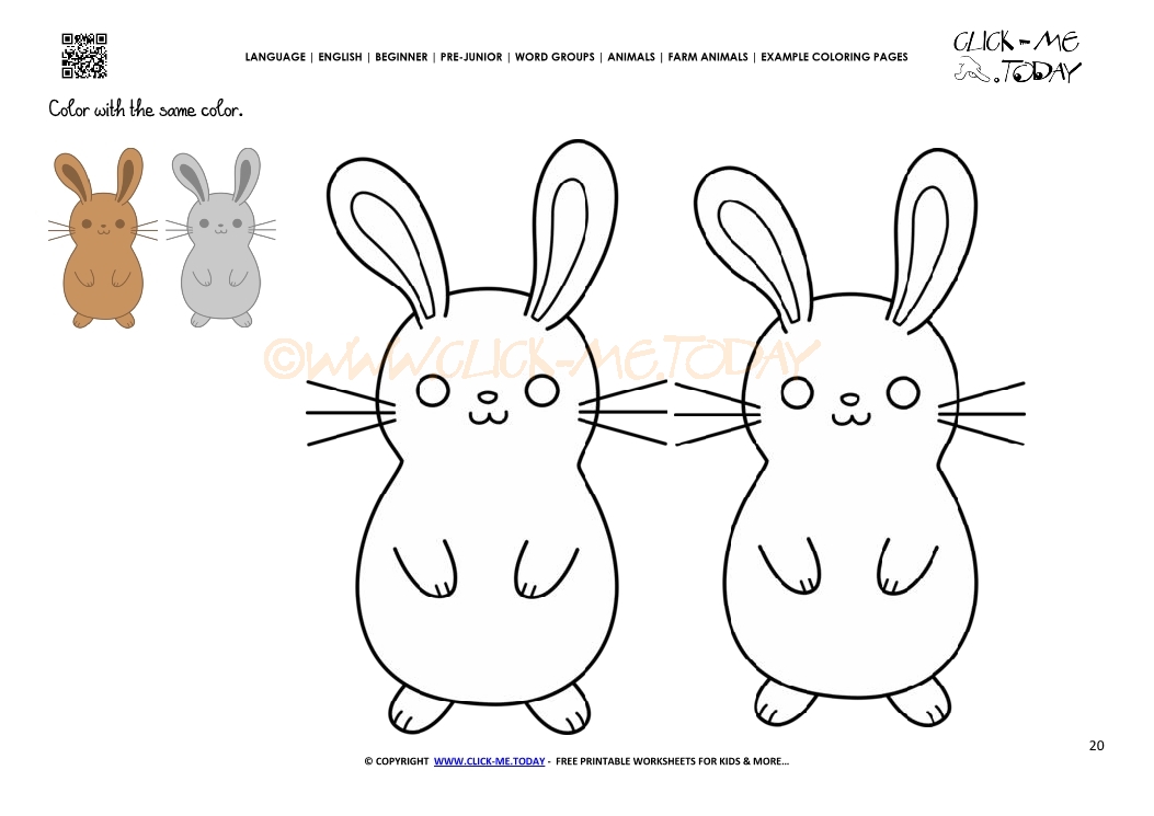 Example coloring page Rabbits - Color picture of Rabbits