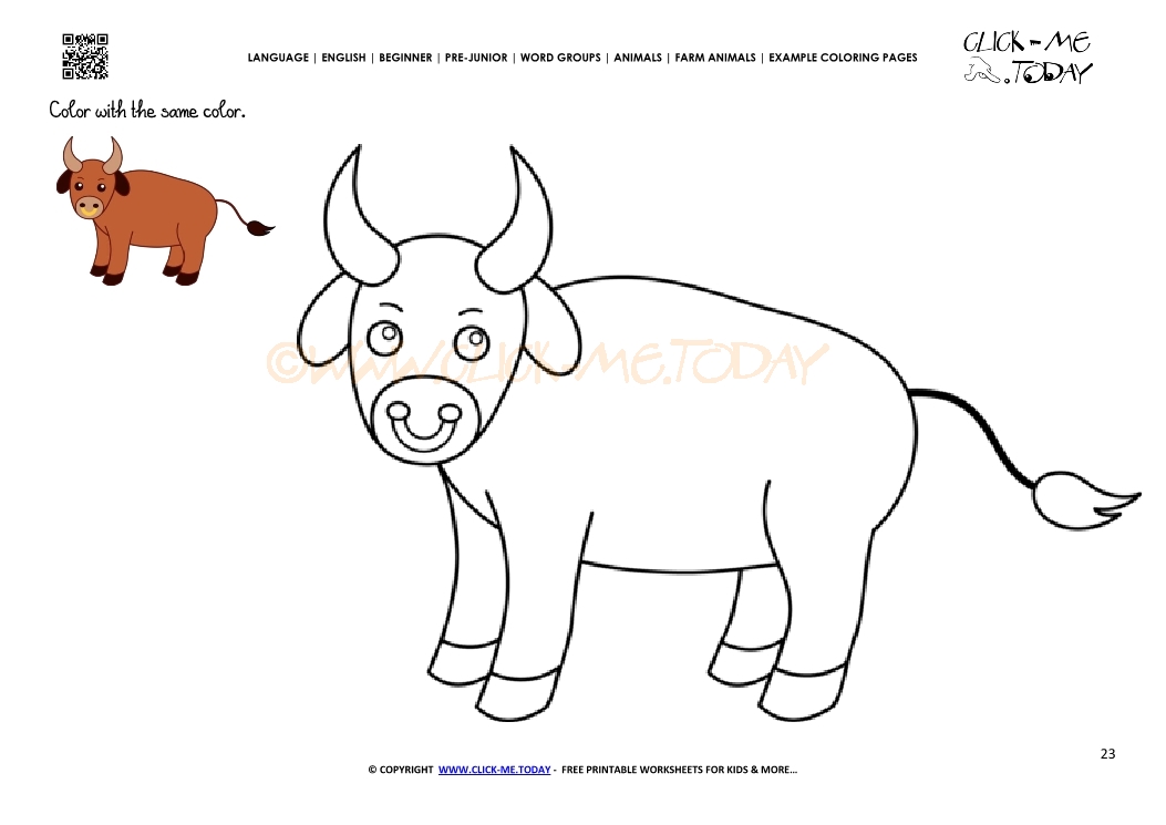 Example coloring page Bull - Color picture of Bull