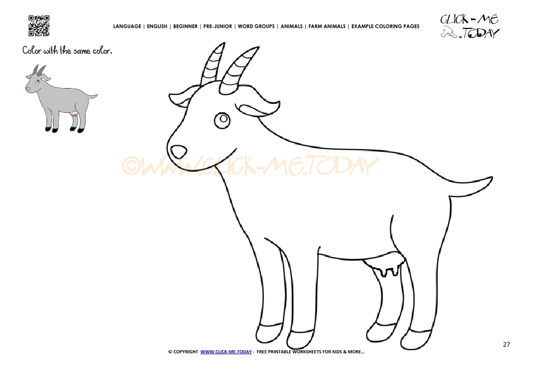 Example coloring page Goat - Color picture of Goat