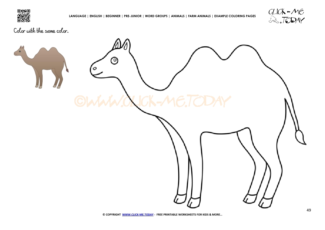 Example coloring page Camel Bull- Color picture of Camel