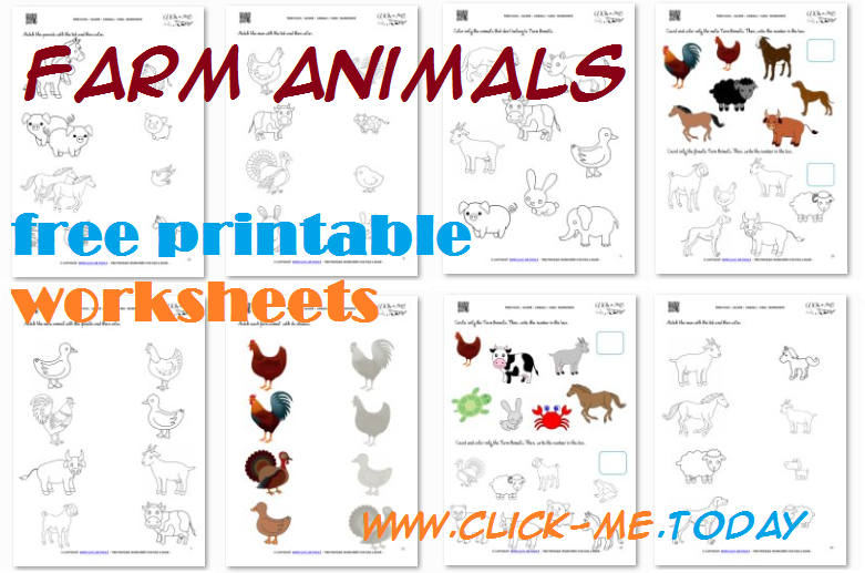 Free Printable Farm Animals  Worksheets & Activities