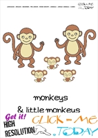 Jungle animal flashcard Monkeys- Printable card of Monkeys