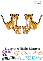 Jungle animal flashcard Tigers - Printable card of Tigers