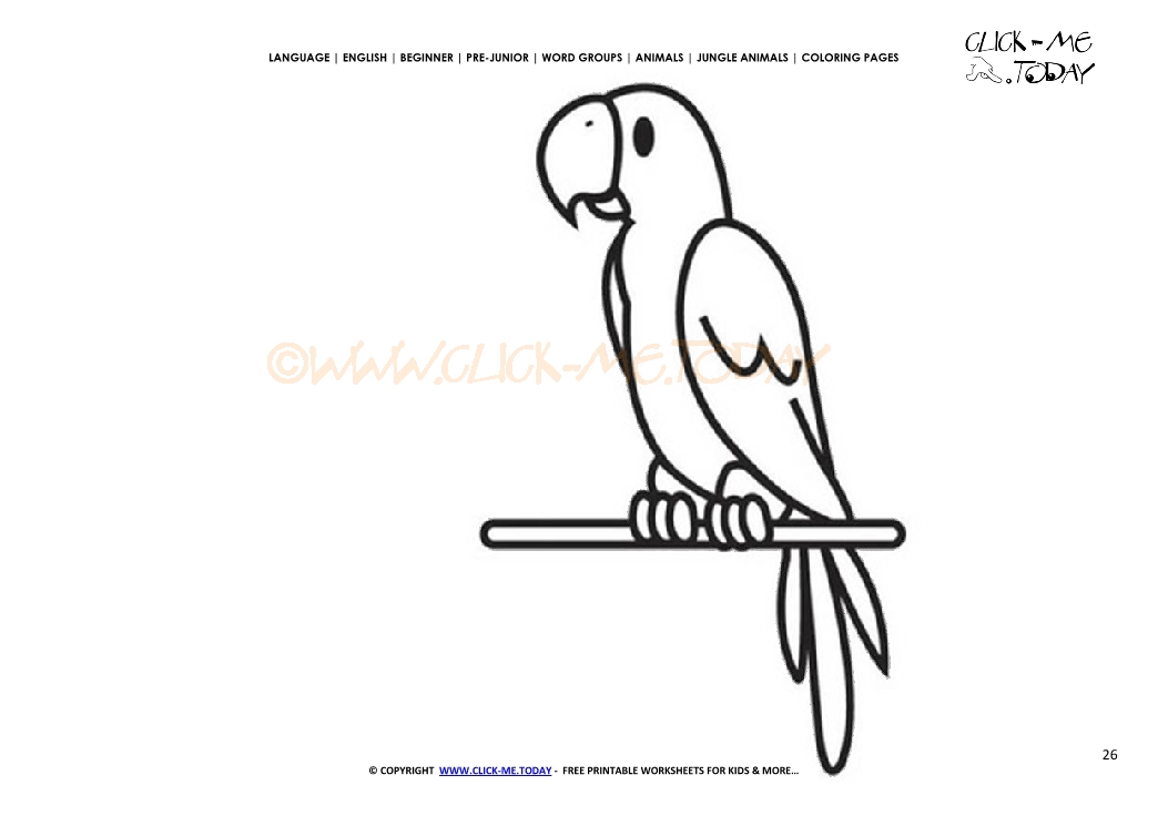 Coloring page Parrot - Color picture of Parrot 