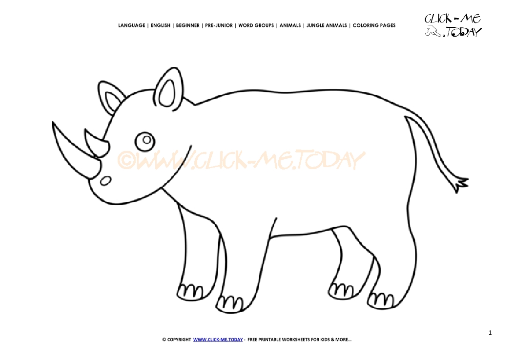 Coloring page Rhino - Color picture of Rhino