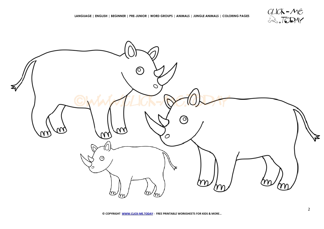 Coloring page Rhinos - Color picture of Rhinos